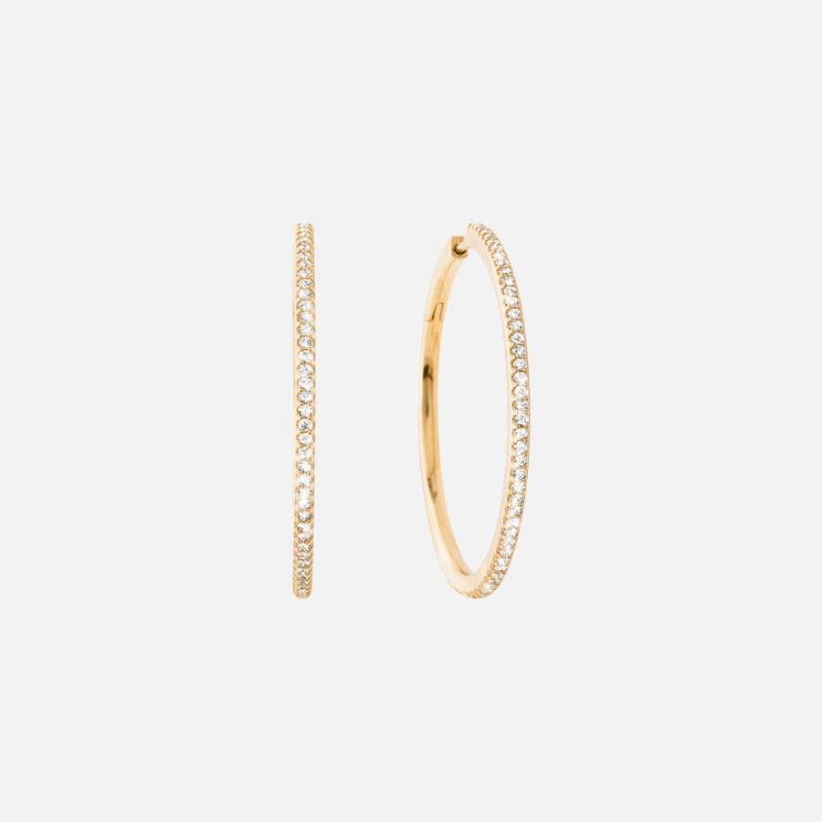 Love Bands Creol Earrings Large in Yellow Gold with Diamonds  |  Ole Lynggaard Copenhagen 