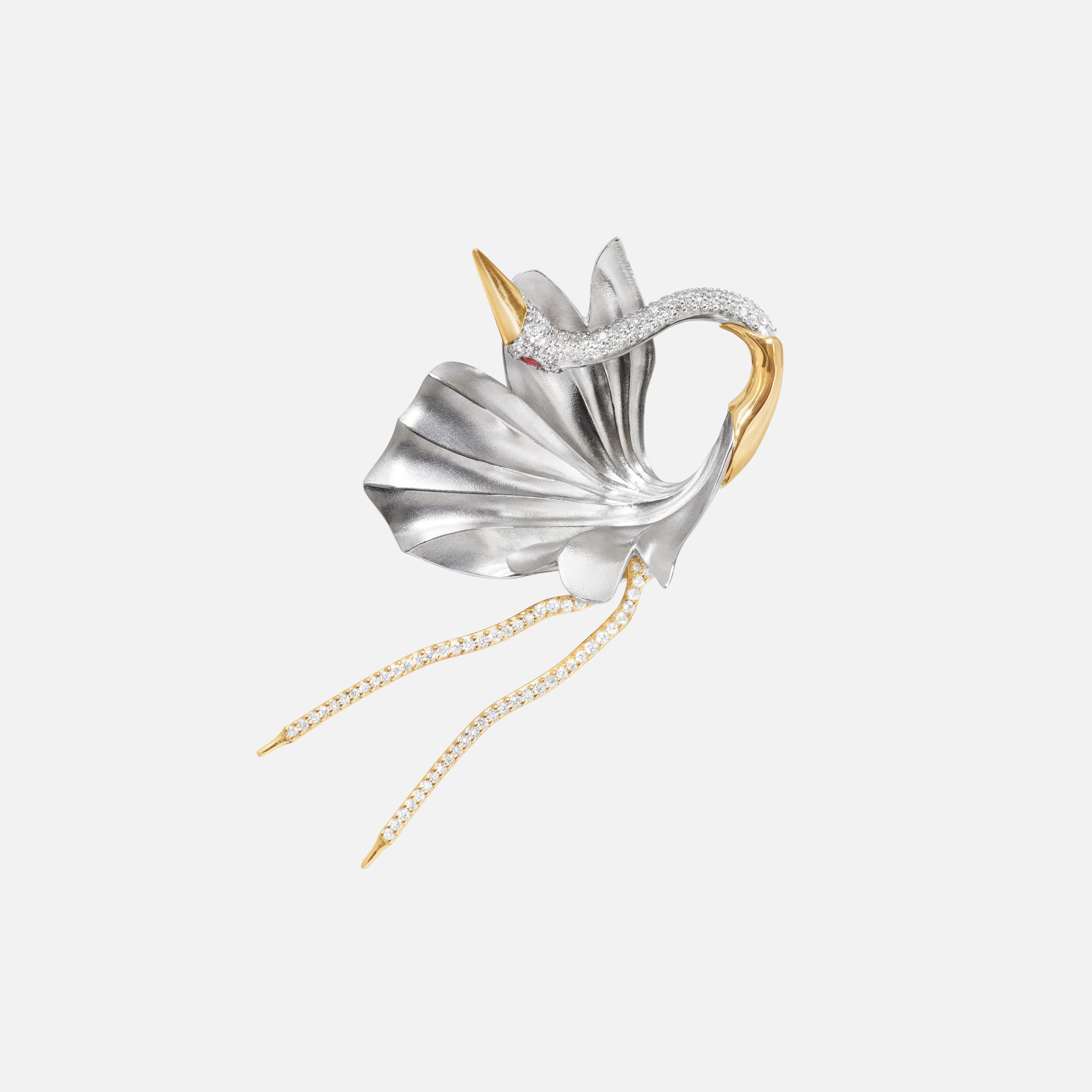 Cranes brooch