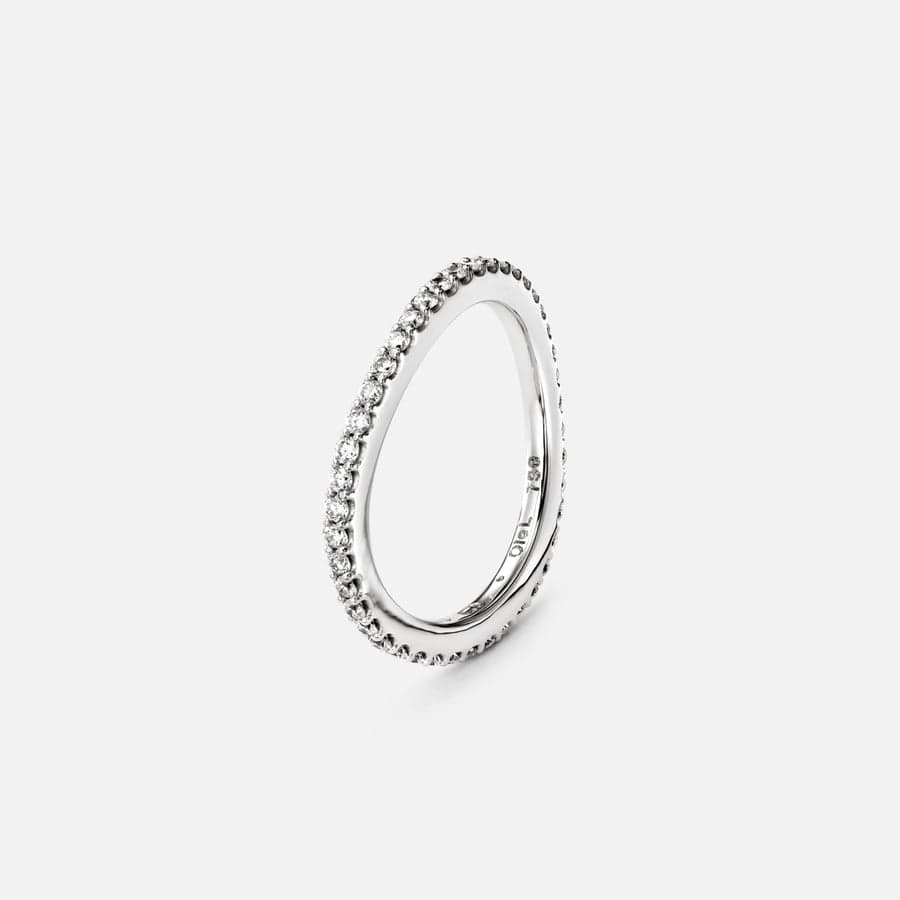 Love Bands Ring Curved in White Gold with  |  Ole Lynggaard Copenhagen 