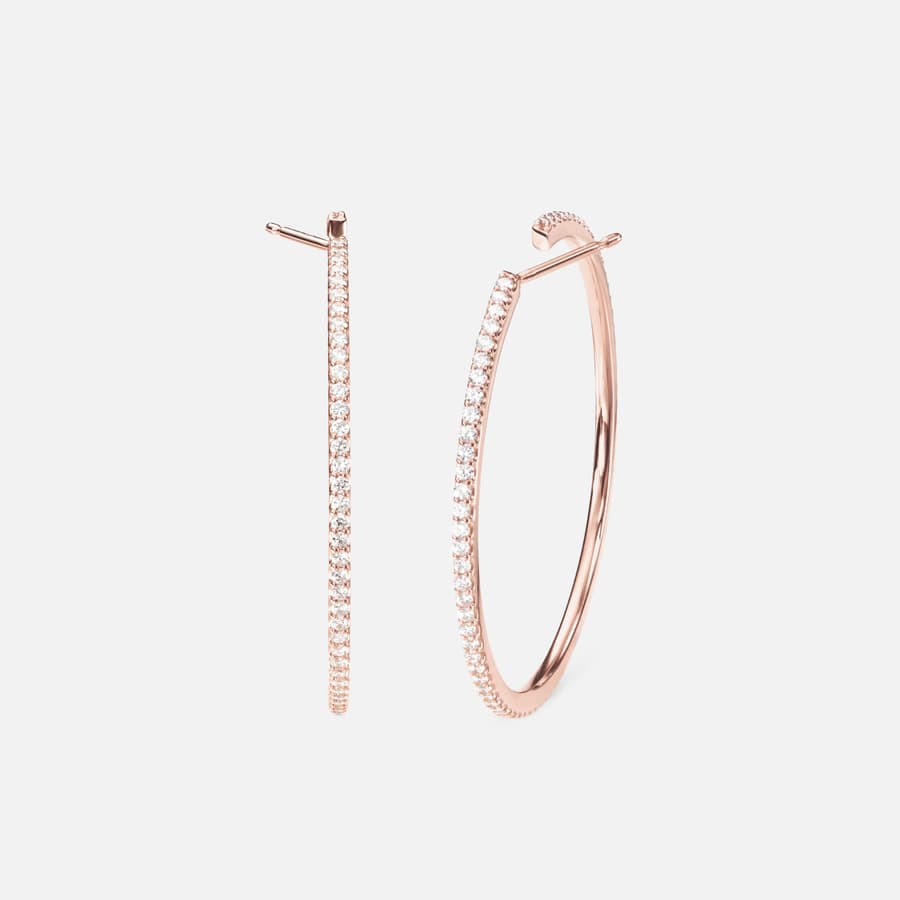 Love Bands kreoler giga i rosaguld med diamanter | Ole Lynggaard Copenhagen
