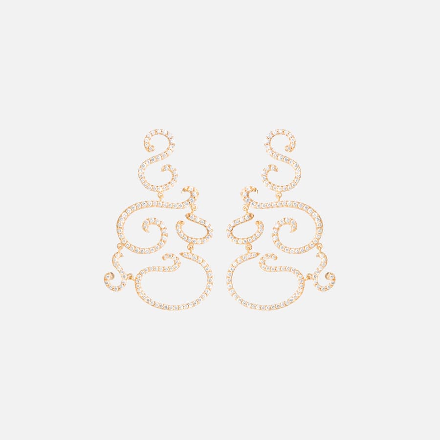 Love Bands Chandelier Earrings in 18 Karat Gold with Diamonds  |  Ole Lynggaard Copenhagen 