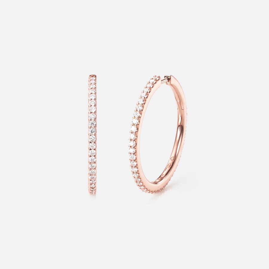 Love Bands Creol Earrings Large in Rose Gold with Diamonds  |  Ole Lynggaard Copenhagen 