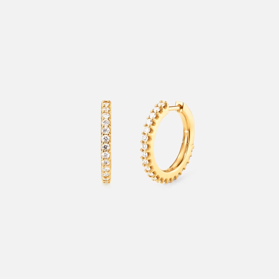 Love Bands creolen-ohrringe klein in Gelbgold mit Diamanten | Ole Lynggaard Copenhagen