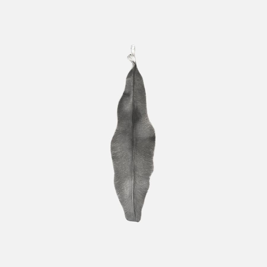 Leaves Collection 7 cm Pendant in Oxidized Sterling Silver   |  Ole Lynggaard Copenhagen 