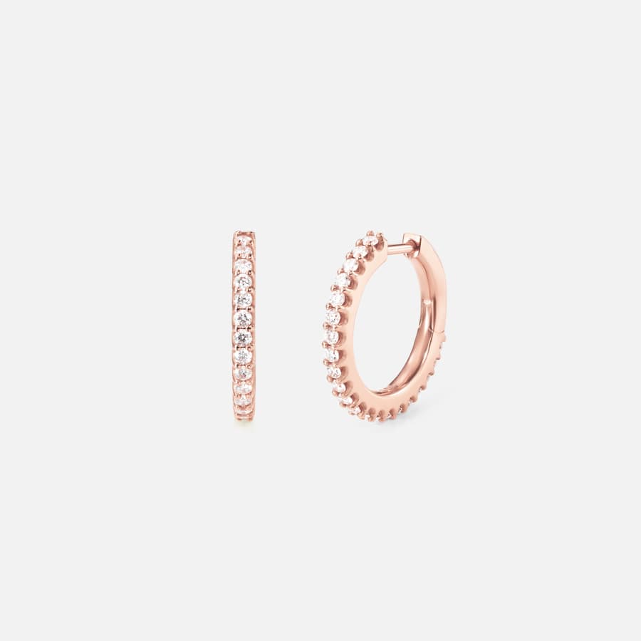 Love Bands Creol Earrings Small in Rose Gold with Diamonds  |  Ole Lynggaard Copenhagen 