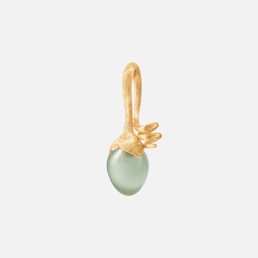 Lotus Sprout Pendant in 18 Karat Yellow Gold and Aquamarine  |  Ole Lynggaard Copenhagen 