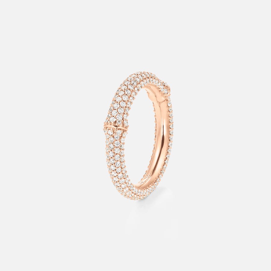 Nature Ring IV in 18 Karat Rose Gold with Pavé-set Diamonds | Ole Lynggaard Copenhagen