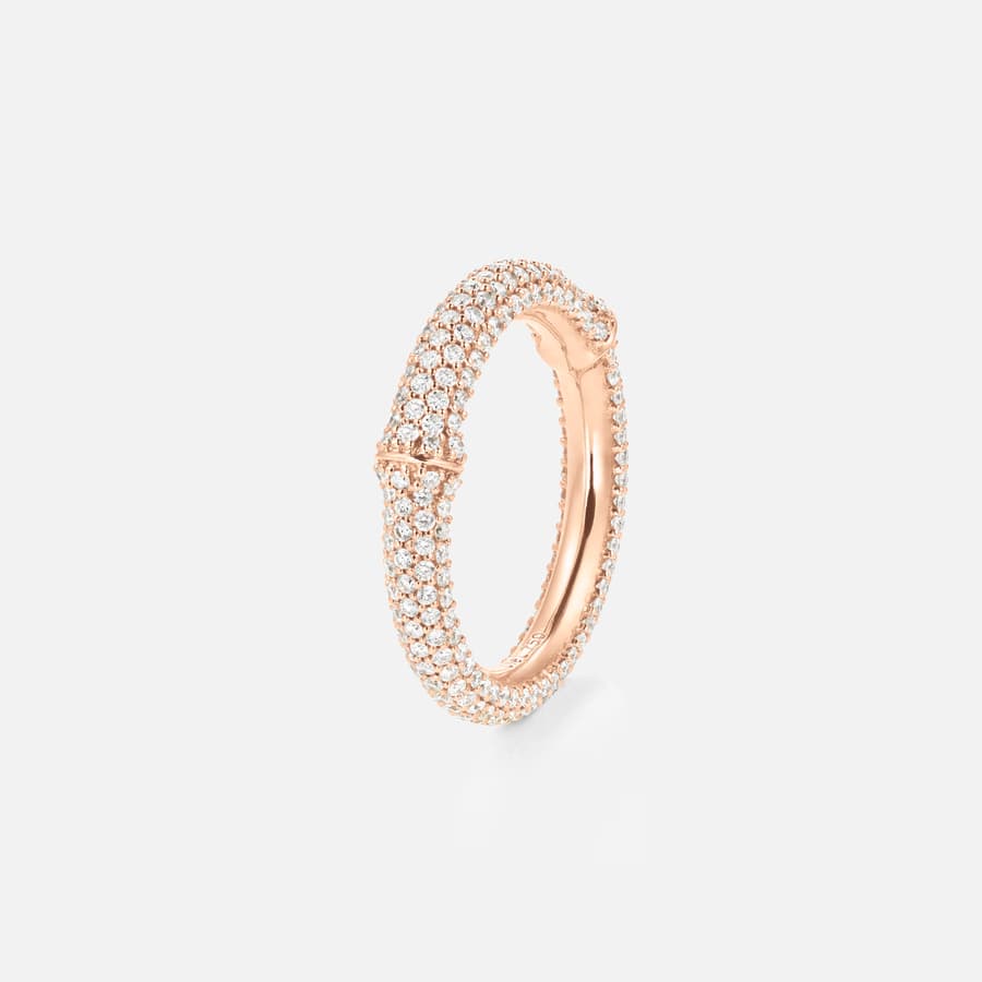 Bague Nature IV en Or Rose 18 Carats et Diamants Sertis Pavé   |  Ole Lynggaard Copenhagen 
