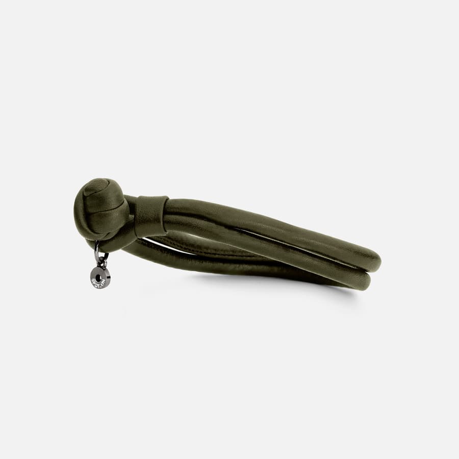 Bracelet en Cuir Vert Armée pour Hommes pour Breloques et Pendentifs |  Ole Lynggaard Copenhagen 