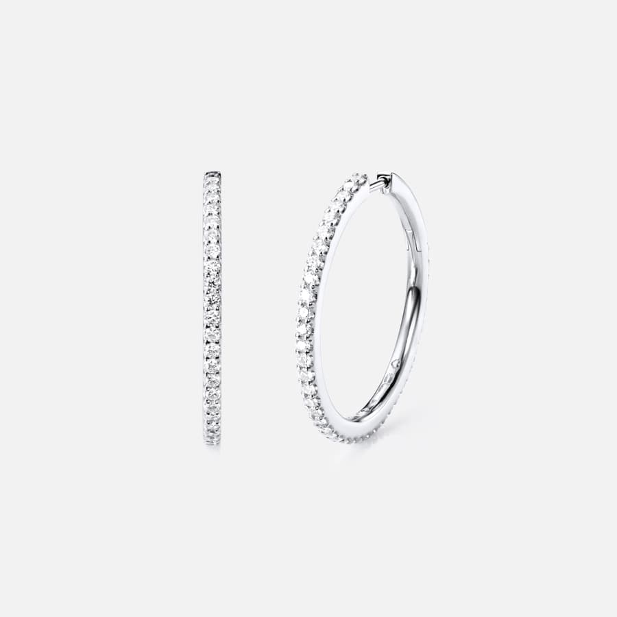 Love Bands kreoler store i hvidguld med diamanter | Ole Lynggaard Copenhagen