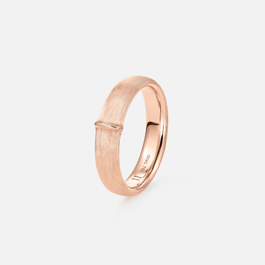 Nature herre ring large i 18 karat rosaguld | Ole Lynggaard