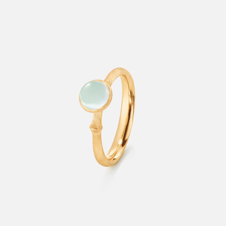 Lotus Ring size 0 in 18 Karat Yellow Gold with Aquamarine | Ole Lynggaard Copenhagen