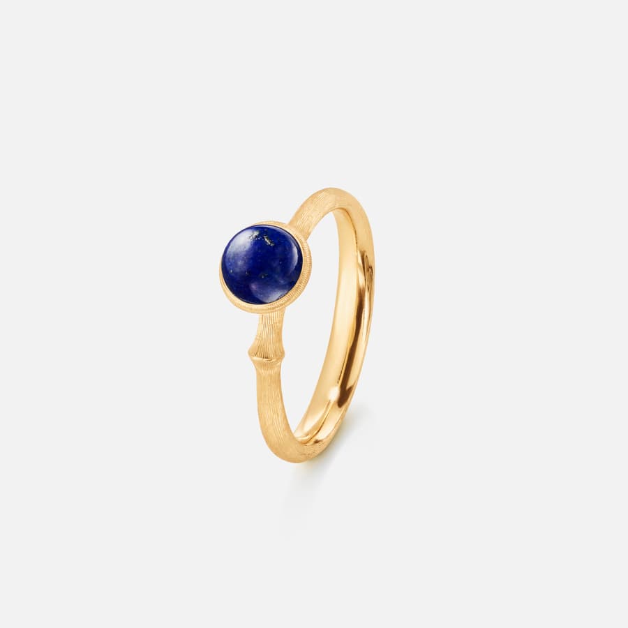 Bague Lotus taille 0 en Or Jaune 18 Carats et Lapis-Lazuli  |  Ole Lynggaard Copenhagen