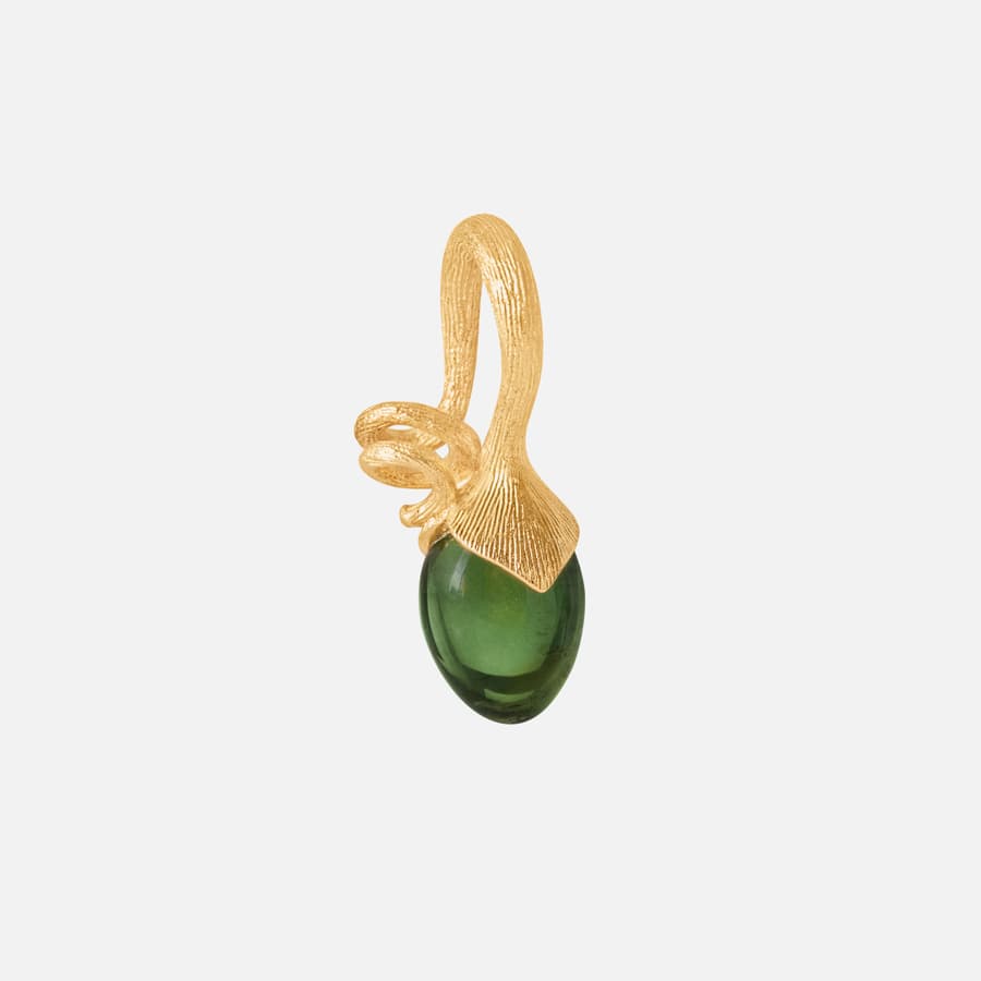 Lotus Sprout Anhänger in 750/- Gelbgold und grünem Turmalin| Ole Lynggaard Copenhagen