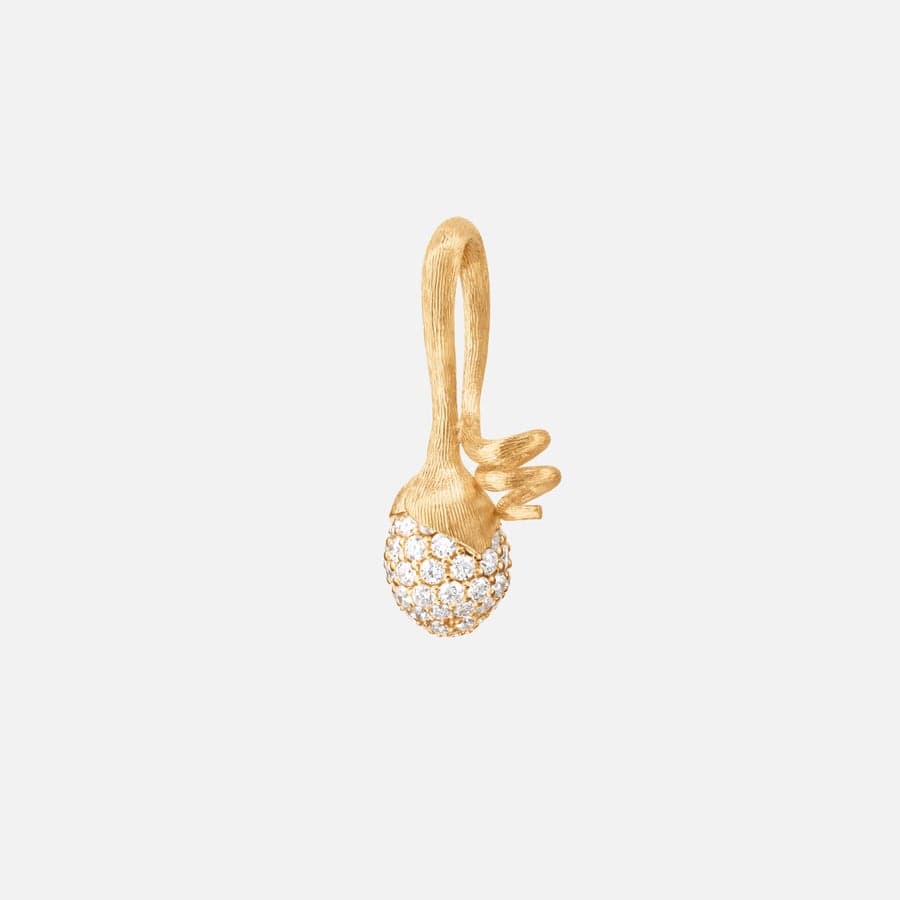 Lotus Sprout Pendant in 18 Karat Yellow Gold and 62 Diamonds   |  Ole Lynggaard Copenhagen 