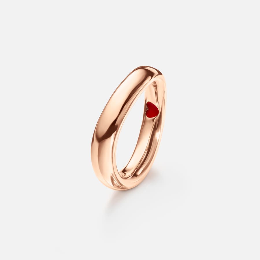 Herre Love ring nr. 7 i 18 karat poleret rosaguld | Ole Lynggaard
