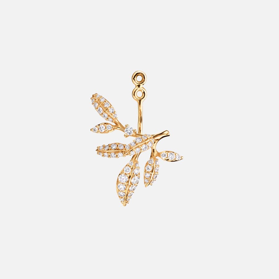 Winter Frost Earring Pendant Small in Yellow Gold with Diamonds  |  Ole Lynggaard Copenhagen 