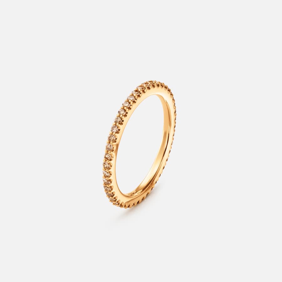 Love Bands ring in Gelbgold mit braunen Diamanten  |  Ole Lynggaard Copenhagen