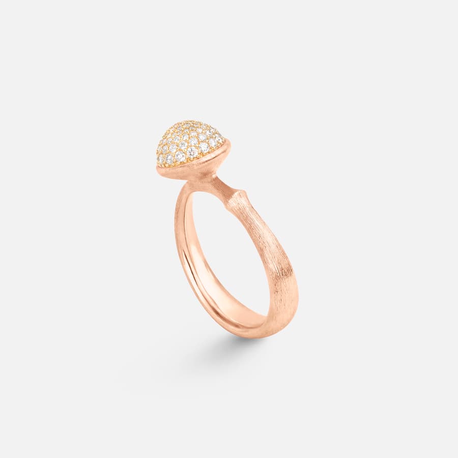 Lotus Ring mittel in 750/- Roségold mit Diamanten | Ole Lynggaard
