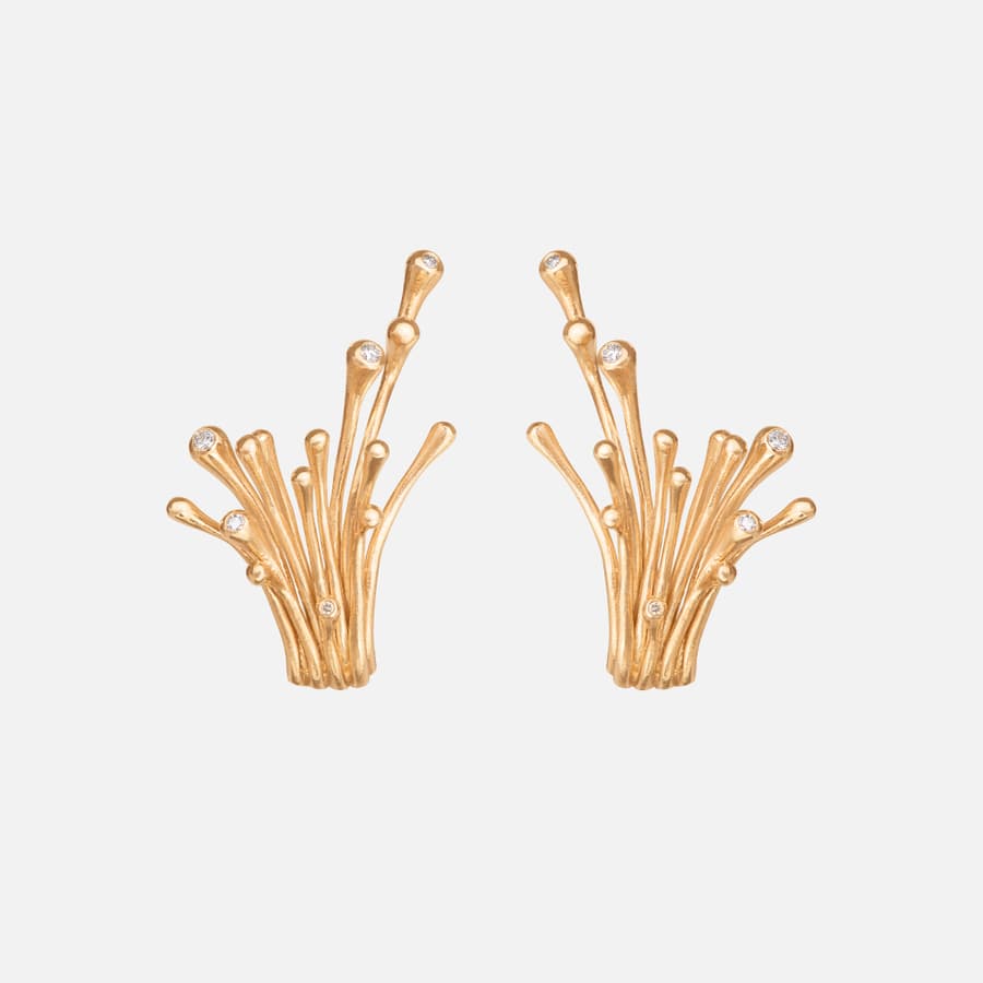 Boucles d'Oreilles Clip BoHo Branche Medium en Or et Diamants  |  Ole Lynggaard Copenhagen