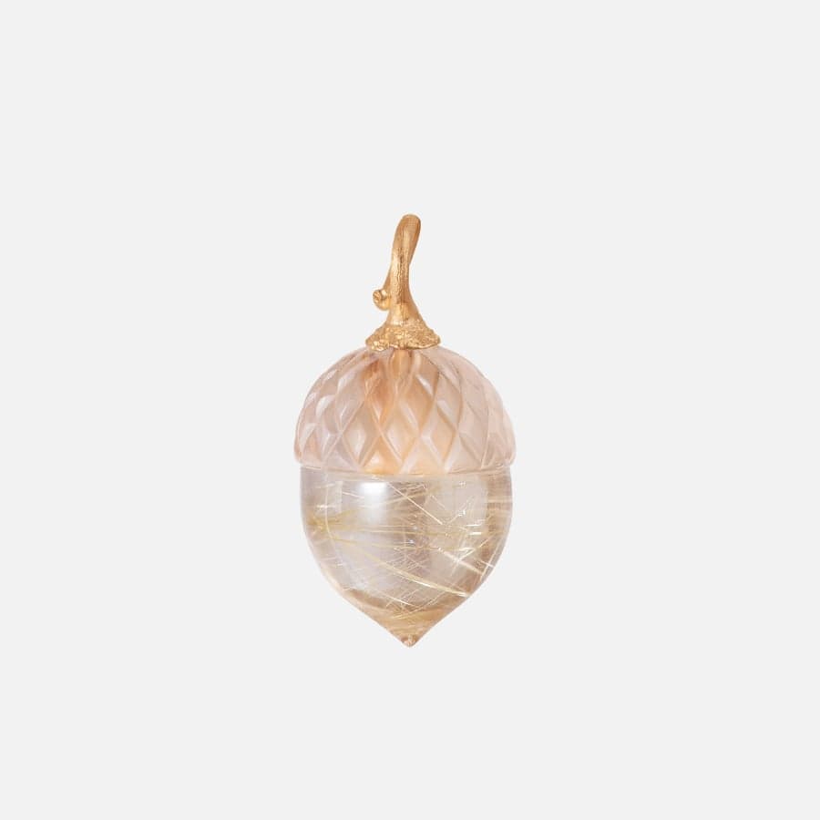 Pendentif gland en or 18 carats et quartz rutile | Ole Lynggaard Copenhagen  