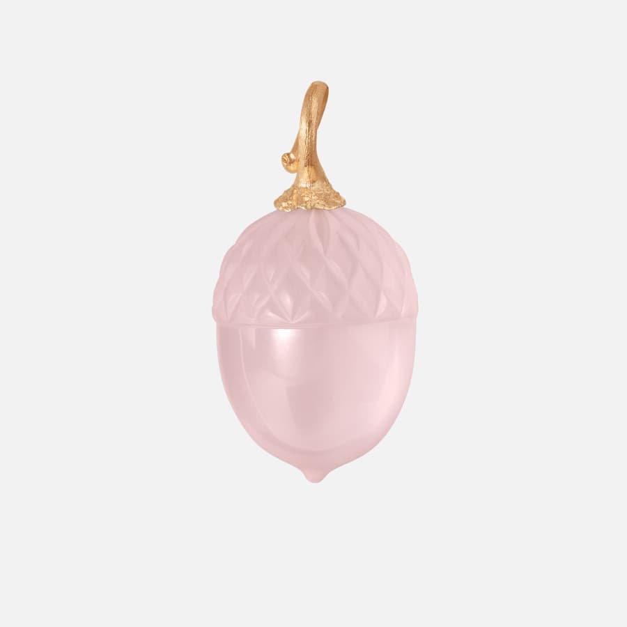 Acorn pendant in 18 karat gold and rose quartz | Ole Lynggaard Copenhagen  