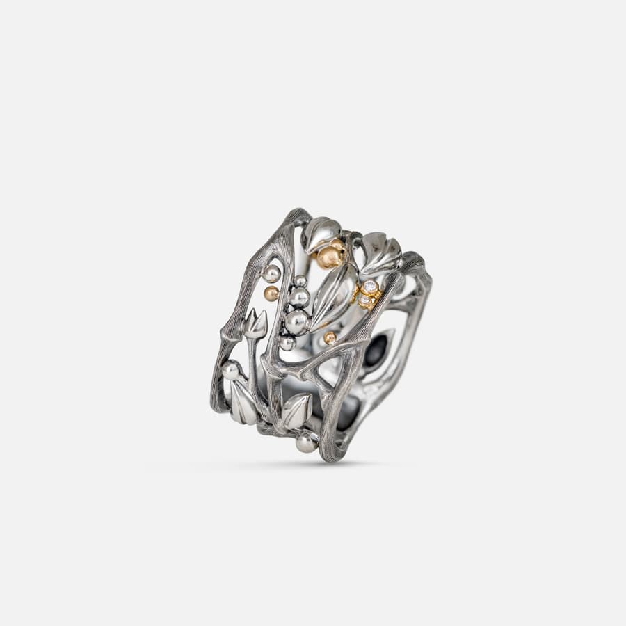 Forest Ring in Sterling Silver, Yellow Gold and Diamonds | Ole Lynggaard Copenhagen