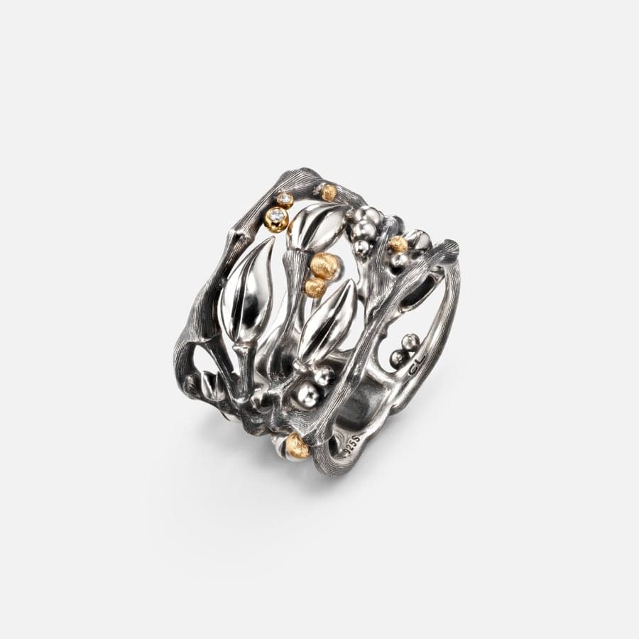 Forest ring in Sterlingsilber, Gelbgold und Diamanten  |  Ole Lynggaard Copenhagen