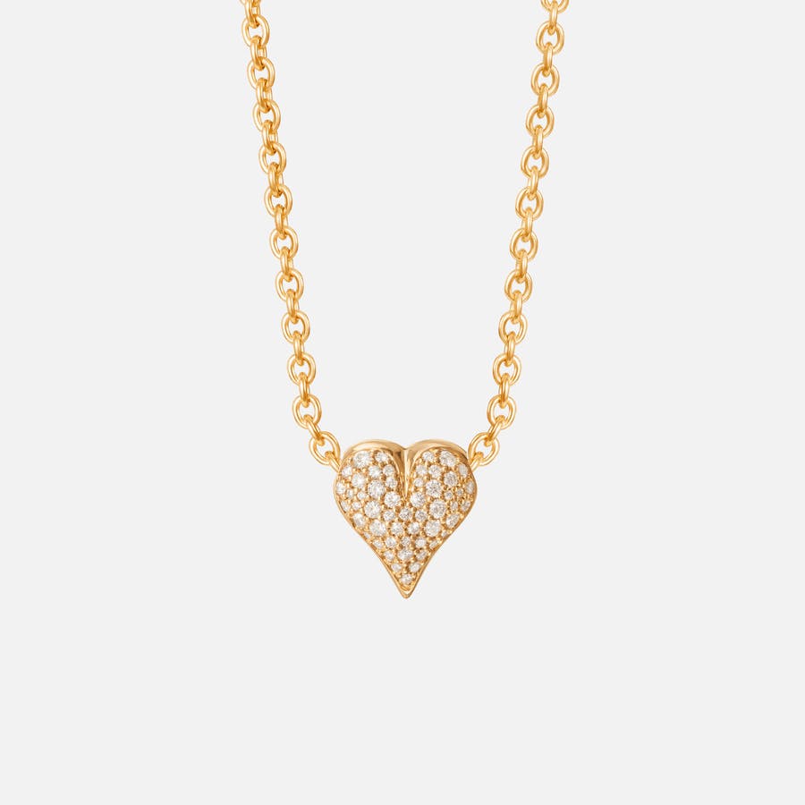 Hearts pavé-verschluss für Perlencolliers in 750/- Gelbgold mit Diamanten   |  Ole Lynggaard Copenhagen