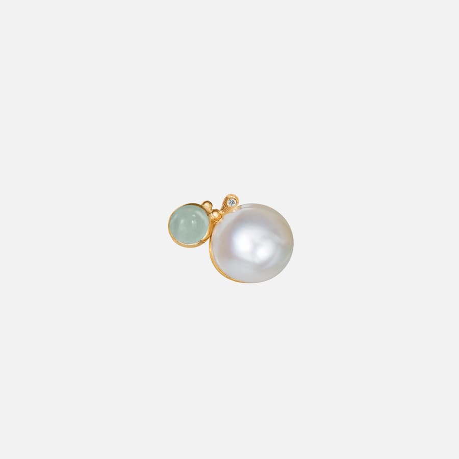 BoHo Perlenohrstecker in Gold mit Aquamarinen und Diamant | Ole Lynggaard Copenhagen