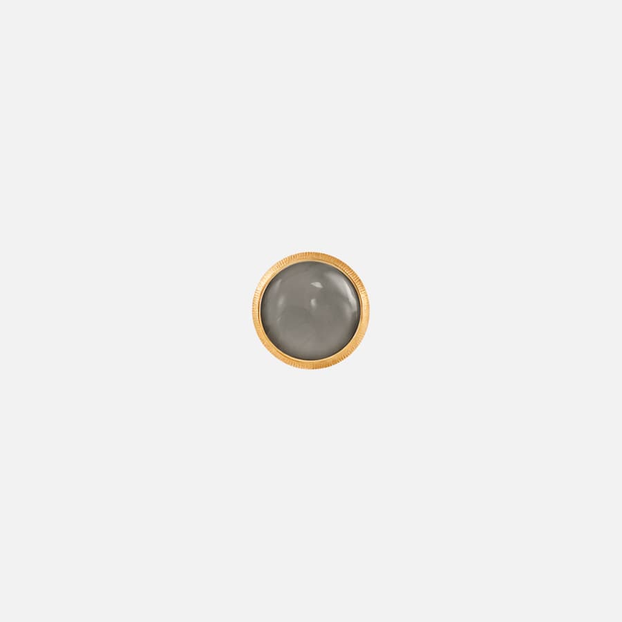 Lotus Stud Earring in 18 Karat Gold with Grey Moonstone | Ole Lynggaard