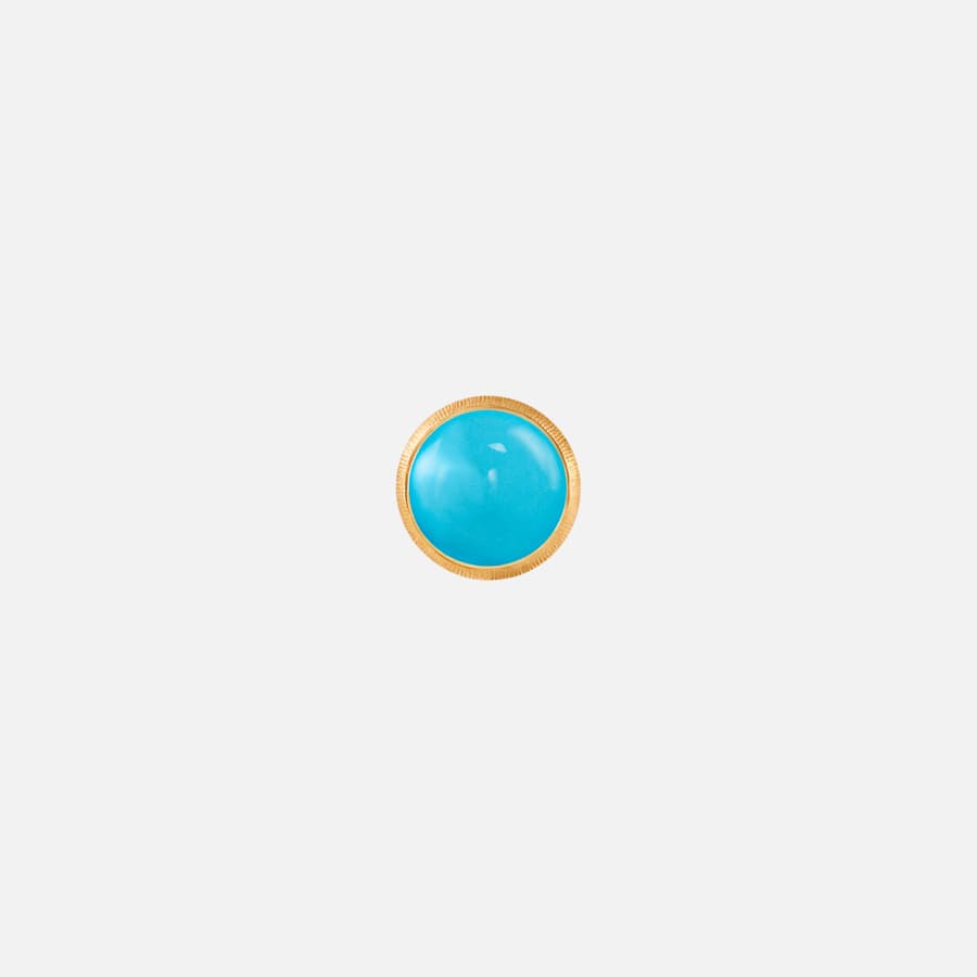 Lotus Stud Earring in 18 Karat Gold with Turquoise | Ole Lynggaard 