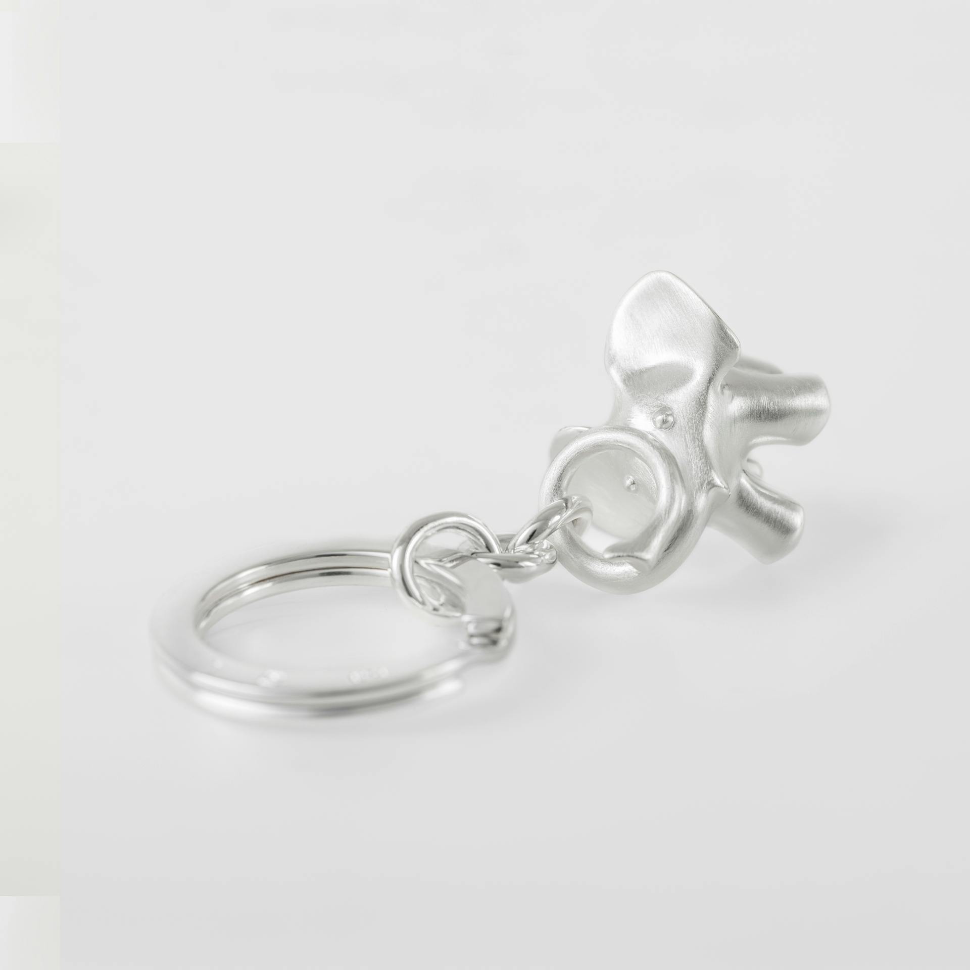 Olive leaf Wreath key ring in Sterling Silver, silver keychain, men's gift,  handmade keychain