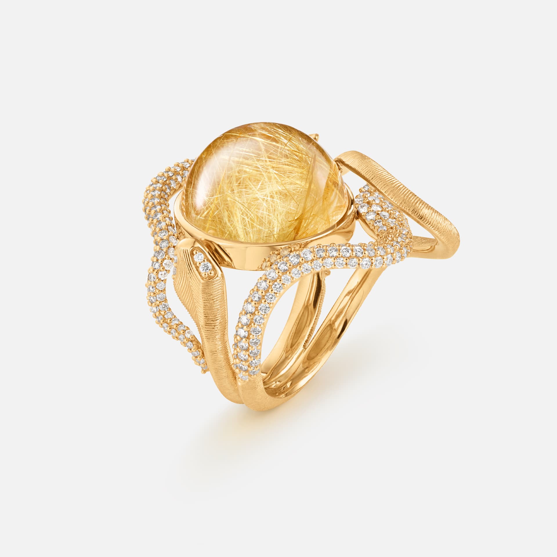 Snakes ring pavé