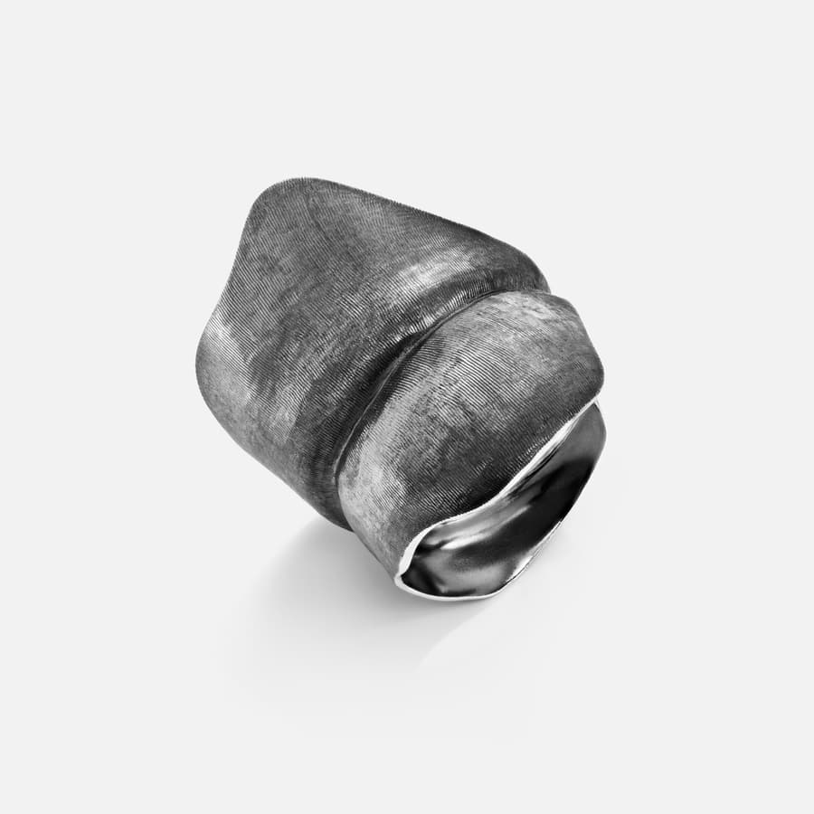 Leaves ring Sterling silver oxidized
