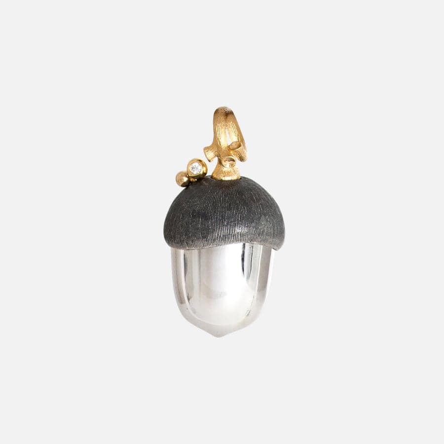 Acorn Pendant Large in Sterling Silver with Diamond | Ole Lynggaard Copenhagen