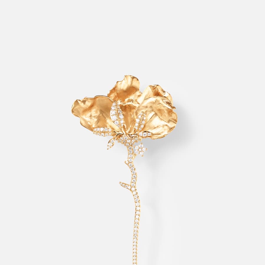 Wild Rose brosche klein in Gold mit Diamanten  |  Ole Lynggaard Copenhagen 