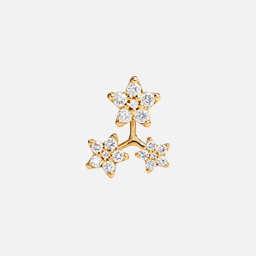 Shooting Stars Stud Earring in 18 karat Gold with 18 Diamonds | Ole Lynggaard Copenhagen