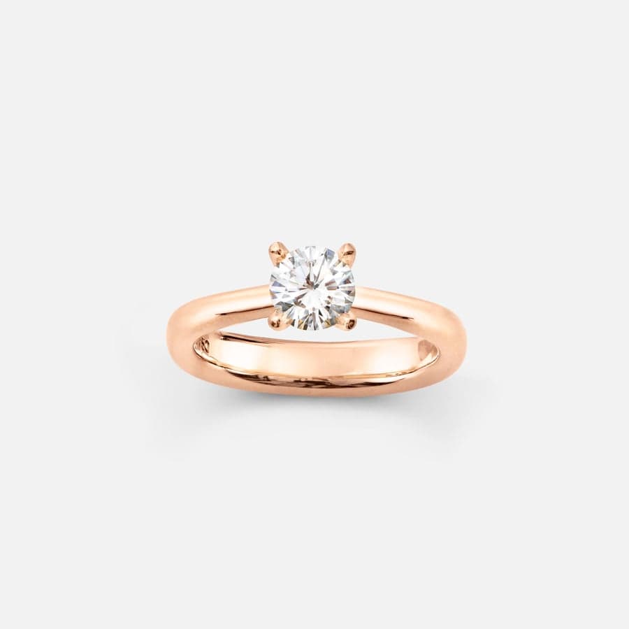 Classic Solitaire Ring Heavy in Rose Gold with Brilliant Cut Diamond  |  Ole Lynggaard Copenhagen 