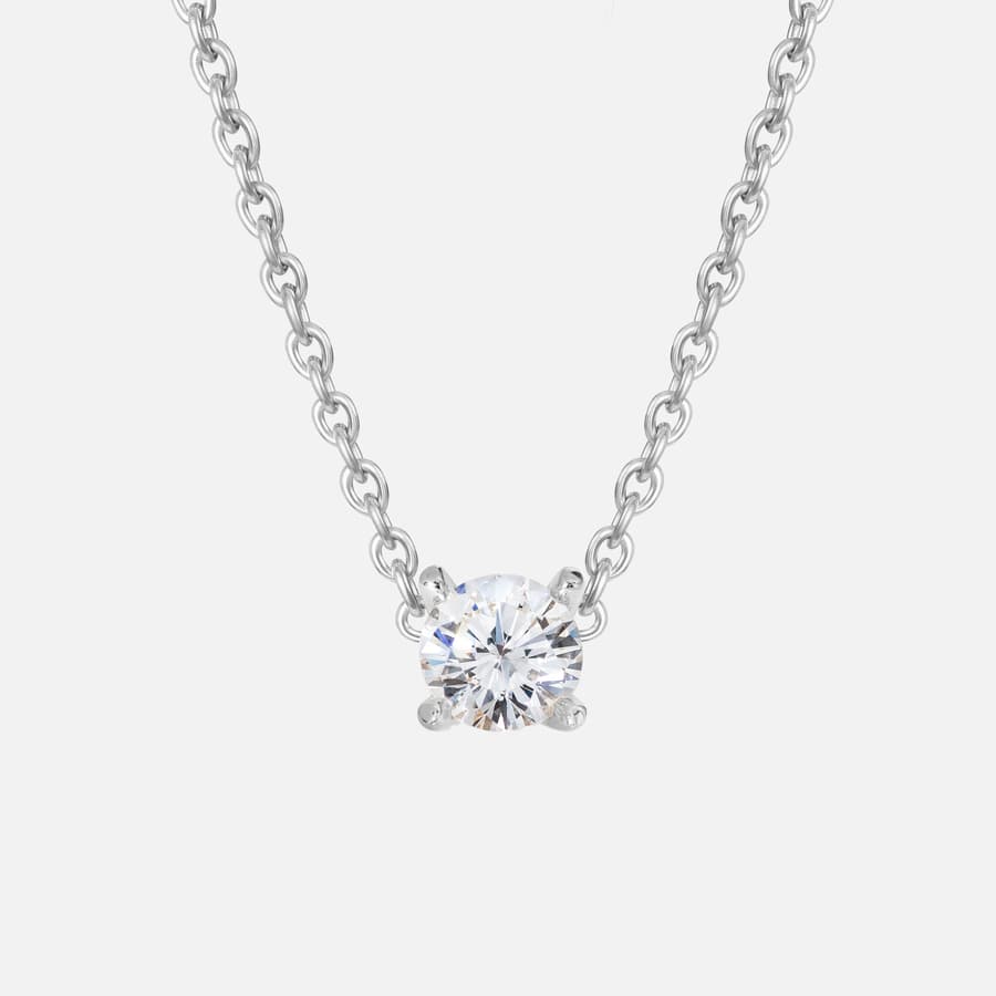 Solitaire Necklace in White Gold with Brilliant Cut Diamond  |  Ole Lynggaard Copenhagen 