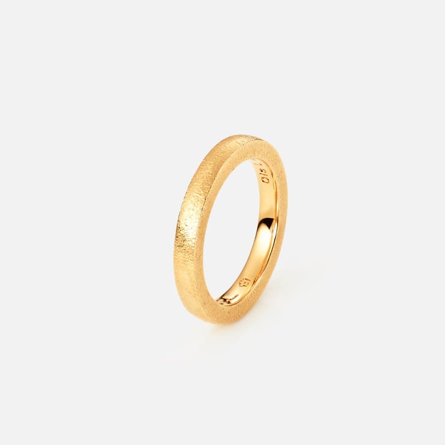 Forever Love Ring in Textured Yellow Gold  |  Ole Lynggaard
