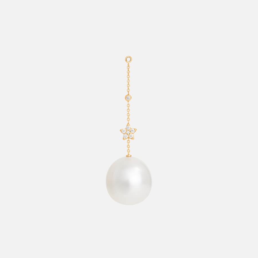 Pendant d'Oreille Shooting Stars Large en Or, Perle et Diamants   |  Ole Lynggaard Copenhagen 