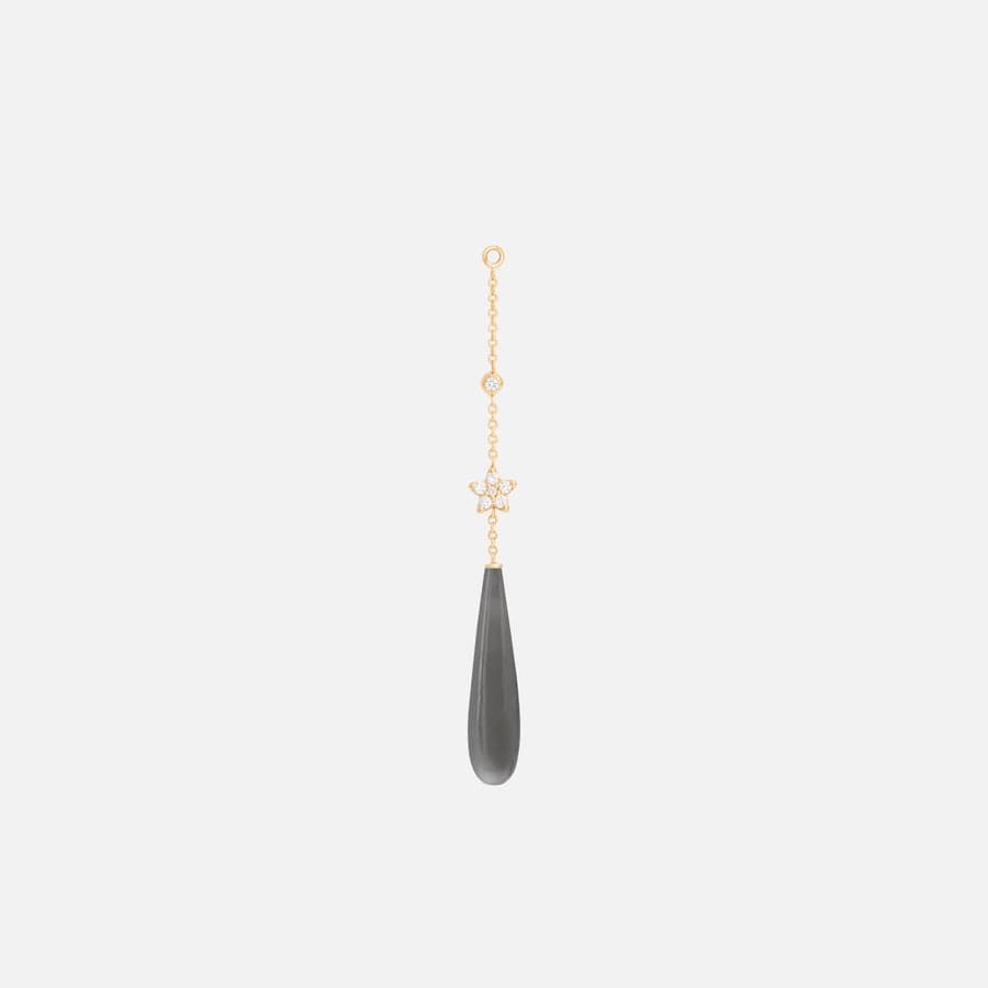 Pendant d'Oreille Shooting Stars en Or, Perle de Lune Grise et Diamants   |  Ole Lynggaard Copenhagen 