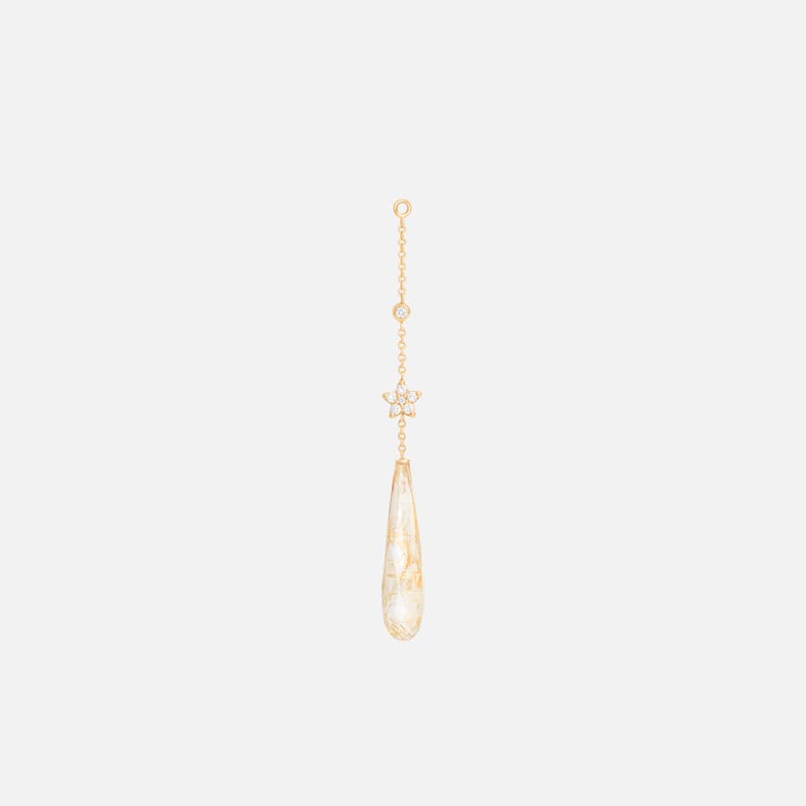 Shooting Stars ohrring-anhänger in Gold mit Rutilquartz & Diamanten   |  Ole Lynggaard Copenhagen