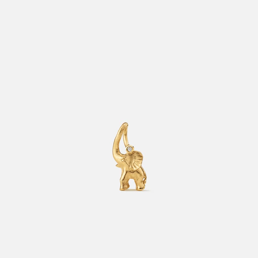 18 Karat Yellow Gold Elephant Pendant with Diamond   |  Ole Lynggaard Copenhagen 