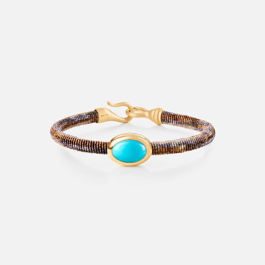 Life armband aus Samt mit 750/- Gold & Charmanhänger aus Türkis  |  Ole Lynggaard Copenhagen