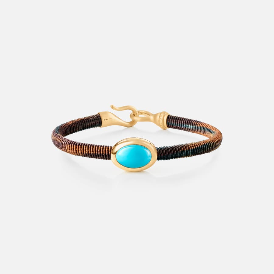 Life armbånd i Maroon med 18 karat guld og turkis charm | Ole Lynggaard Copenhagen