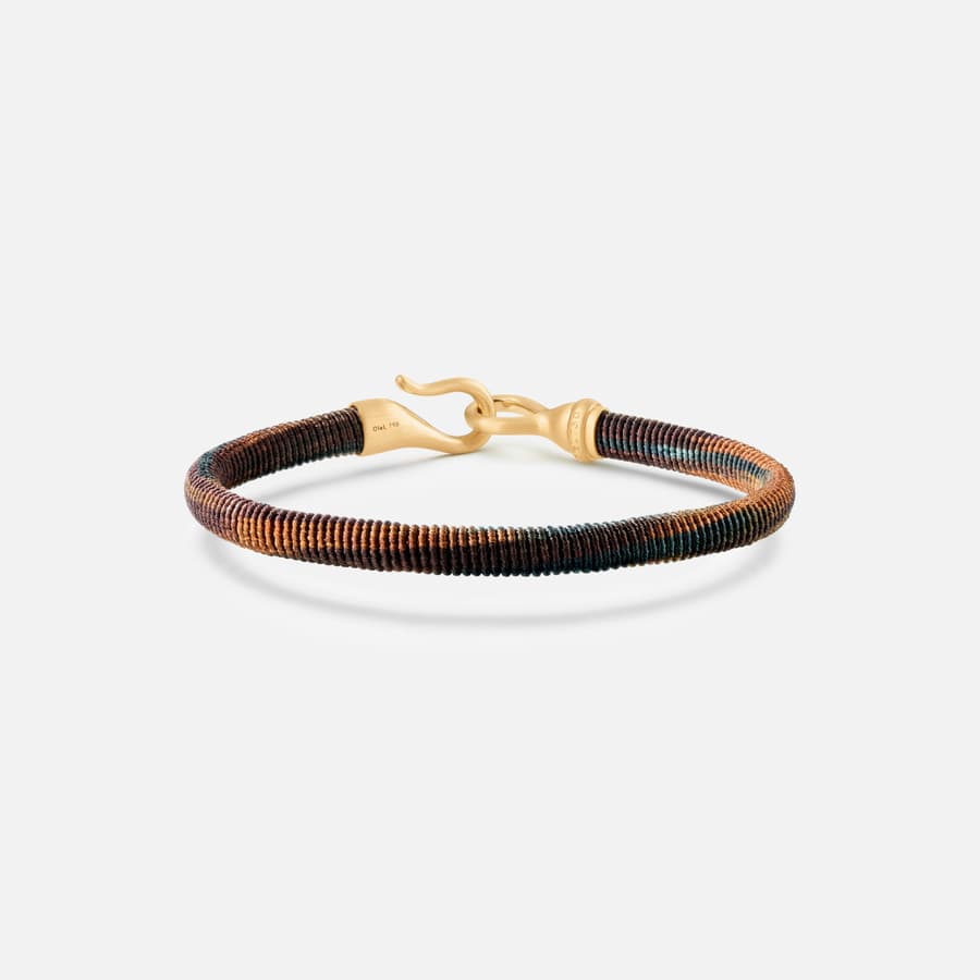 Life Maroon Bracelet with 18 Karat Yellow Gold Hook Fastening  |  Ole Lynggaard Copenhagen