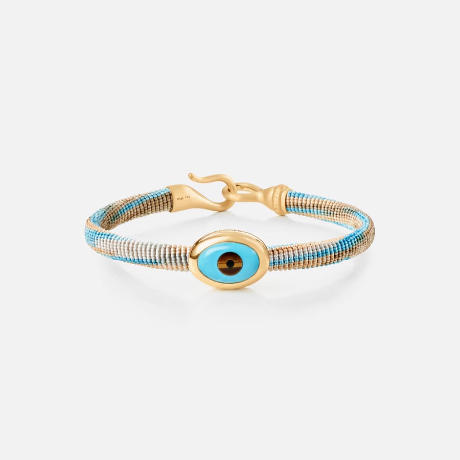 Life Cornflower Bracelet with 18 Karat Gold & Evil Eye Charm  |  Ole Lynggaard Copenhagen