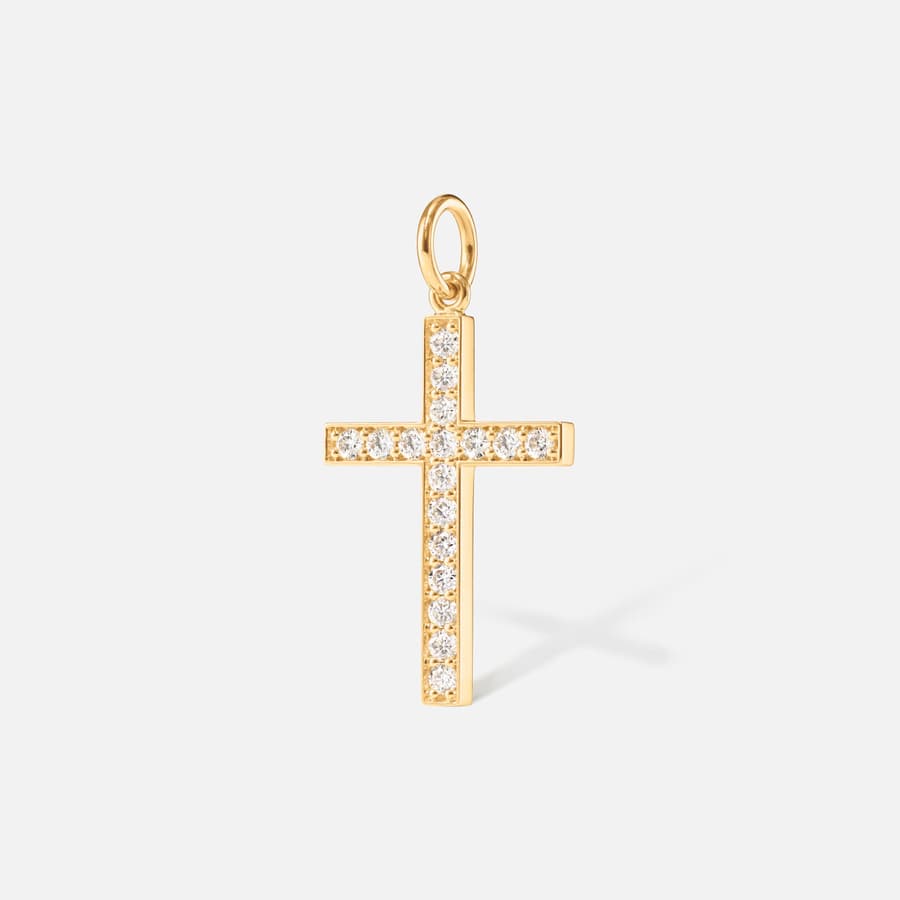 Cross vedhæng 18k guld med diamanter 0.51 ct. TW.VS.
